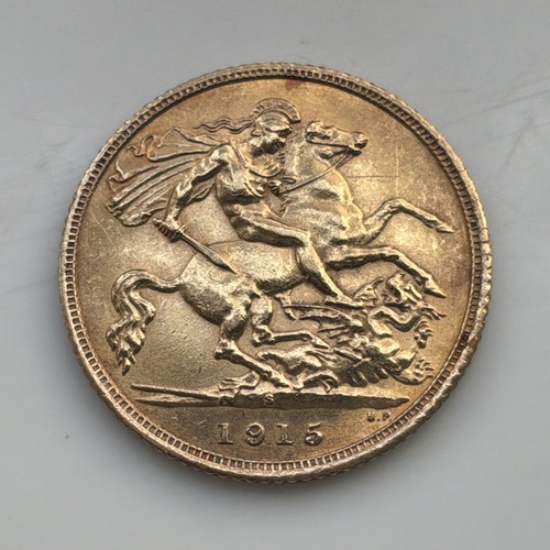 Mezzo sovrano oro 1915 re - sovrano, in