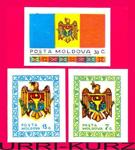 Moldavia 1991 bandiera stemma - moldavia,