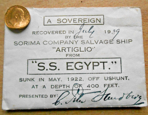 Naufragio tesoro 1905 oro - 1905,