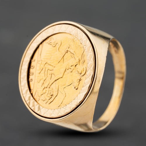 Anello mezzo sovrano oro - anello, in